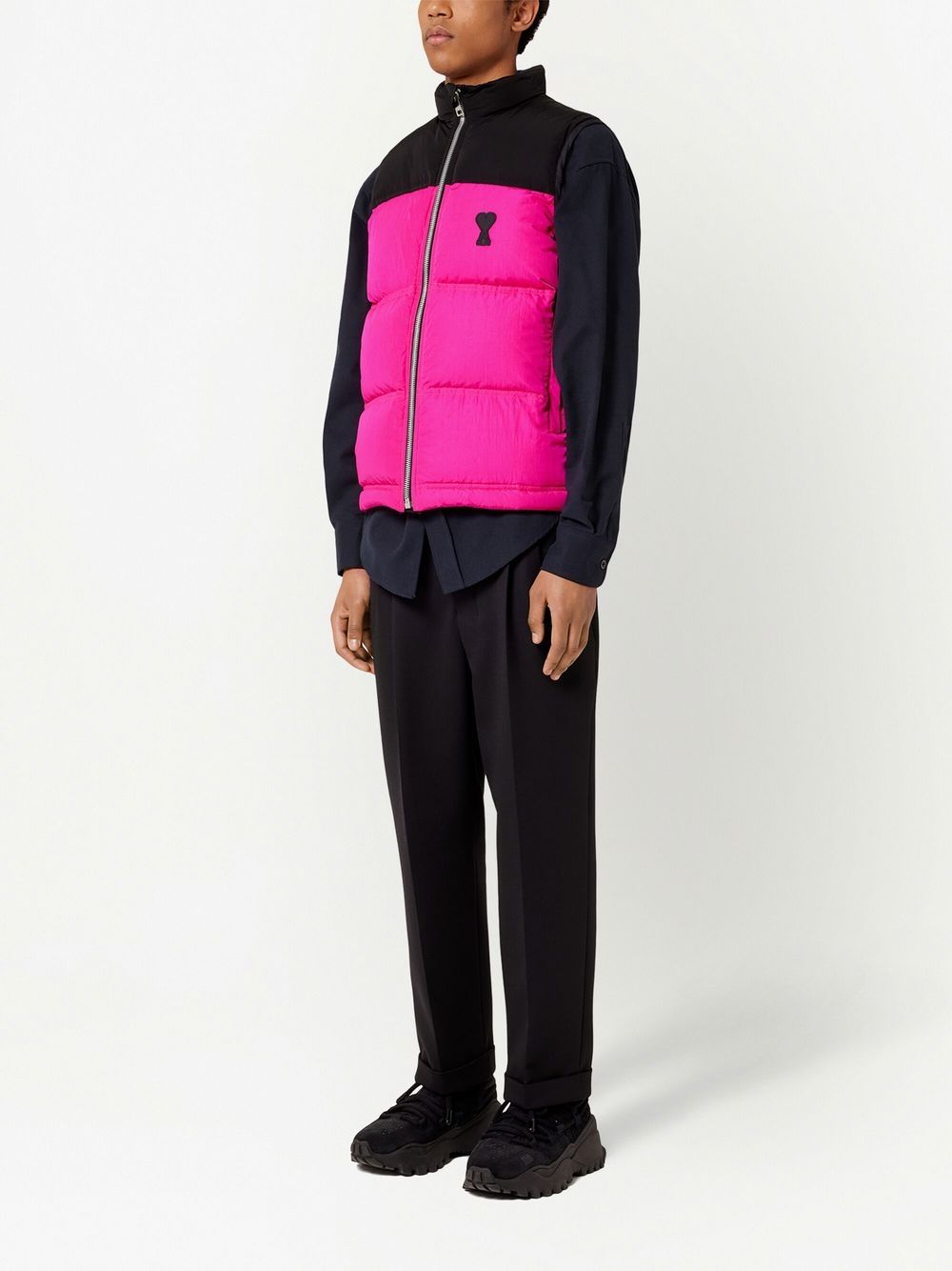 AMI Paris logo-patch padded gilet