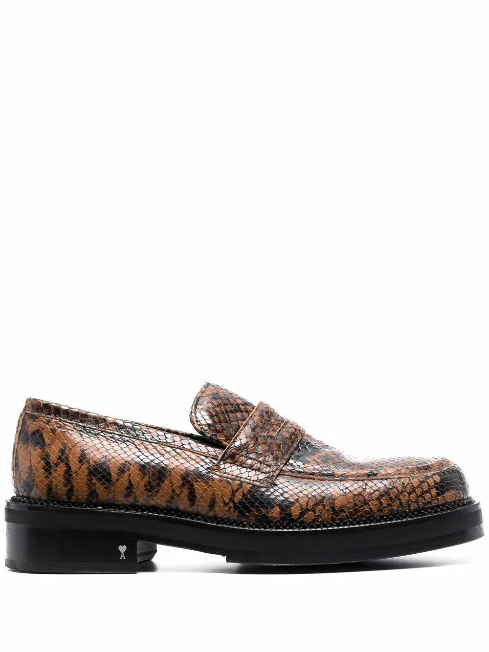 AMI Paris  snakeskin-effect leather loafers