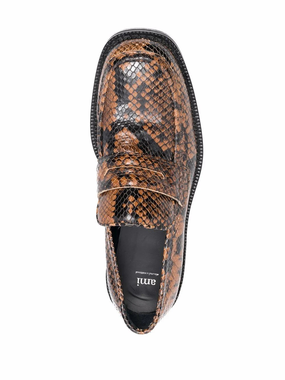 AMI Paris  snakeskin-effect leather loafers