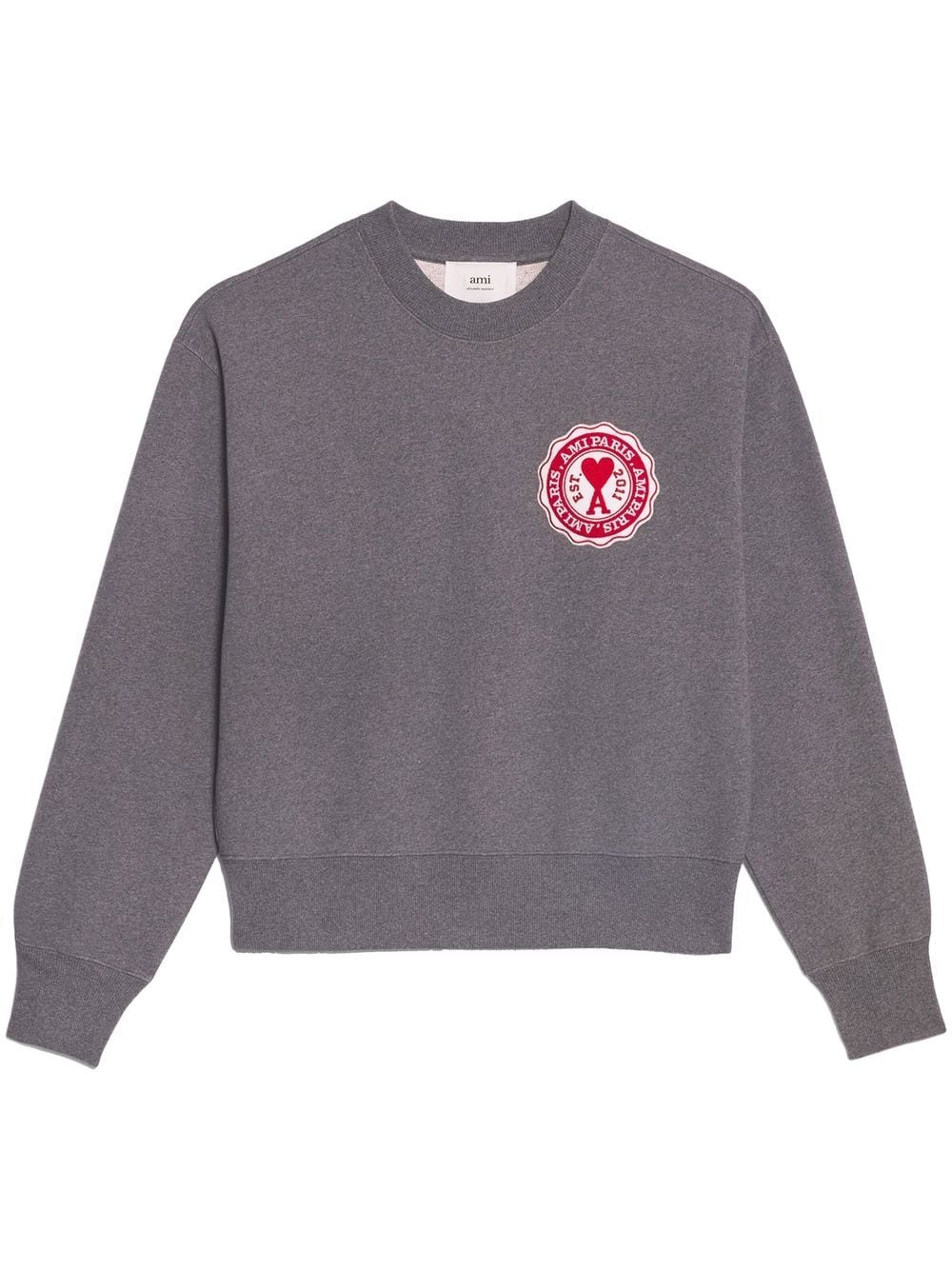 AMI Paris  logo-patch organic-cotton sweatshirt