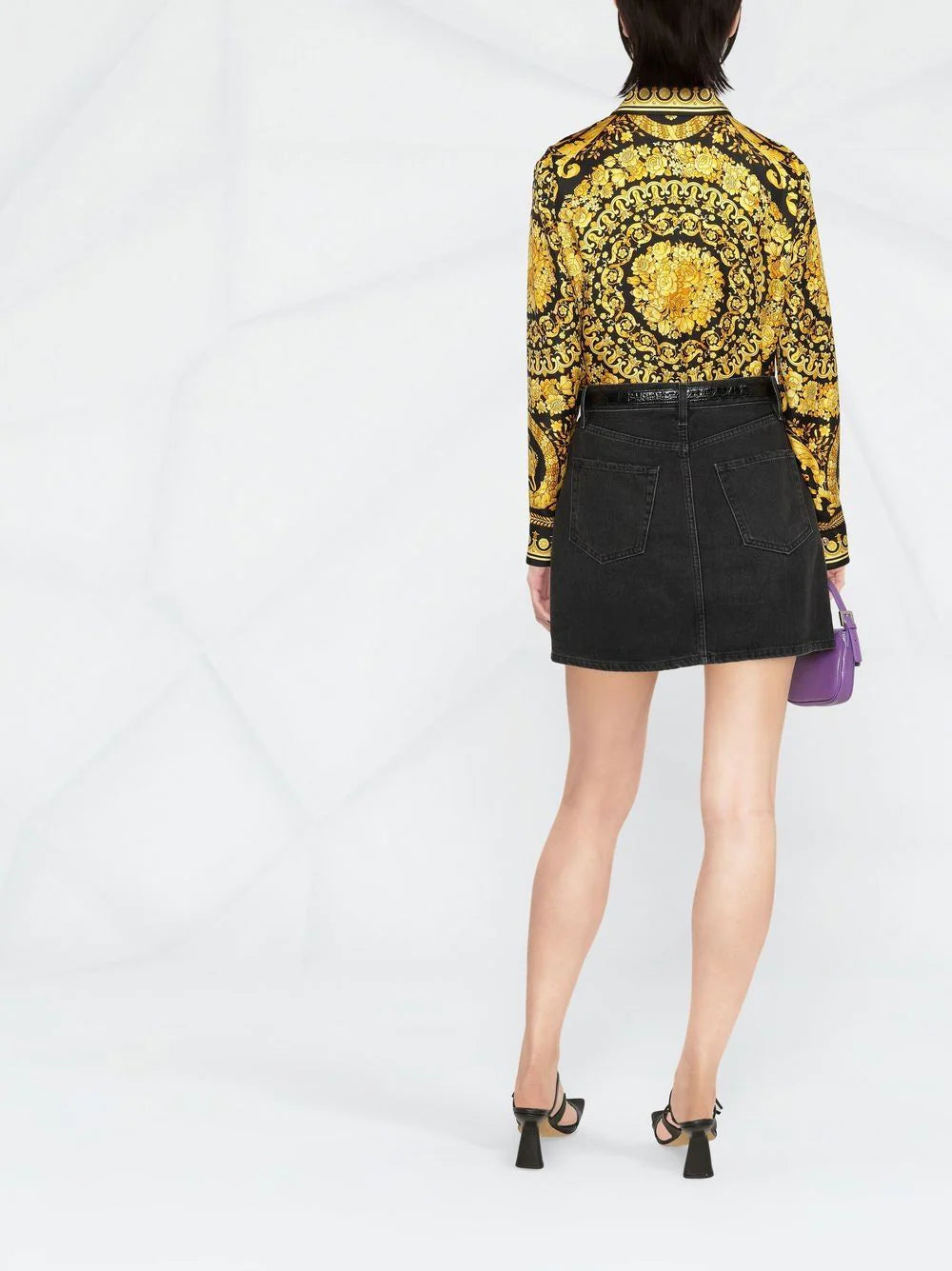 Versace  Barocco-print long-sleeve shirt
