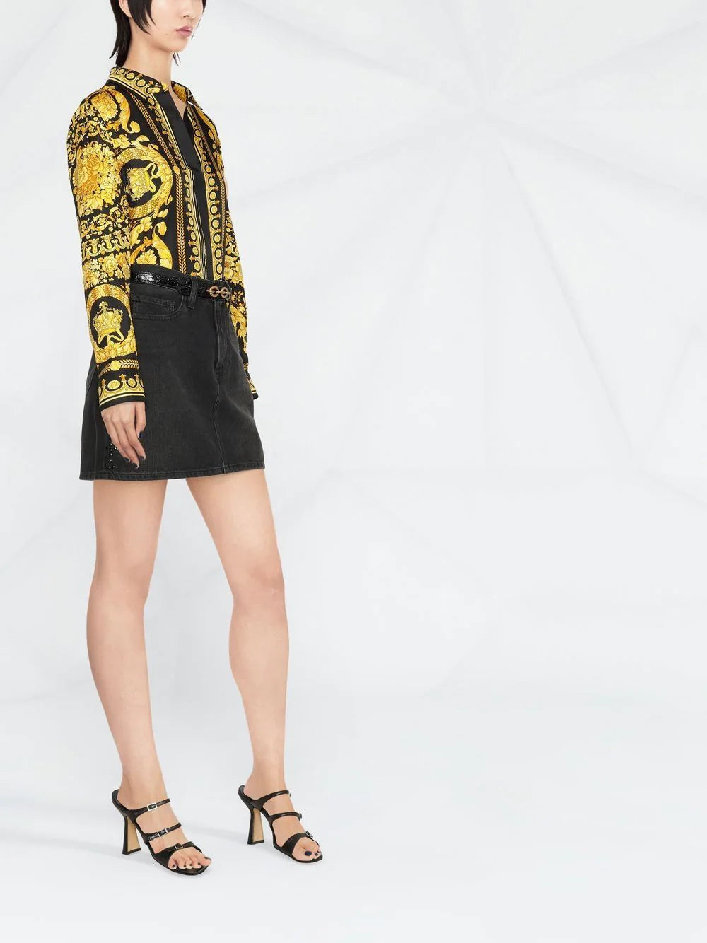 Versace  Barocco-print long-sleeve shirt