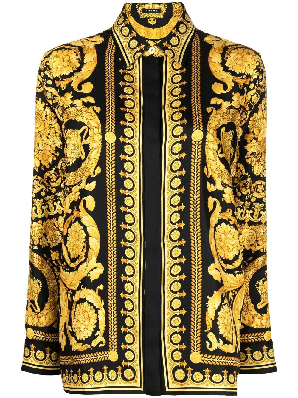 Versace  Barocco-print long-sleeve shirt