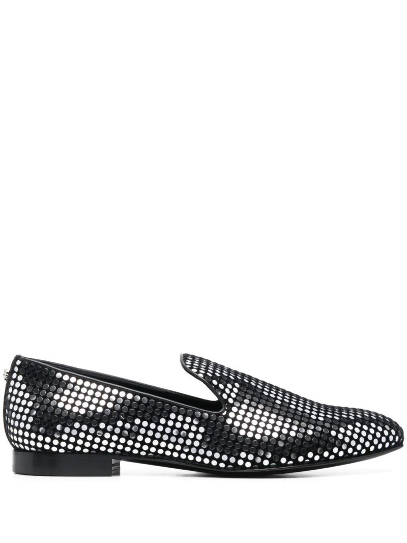 Versace  sequin-embellished leather loafers
