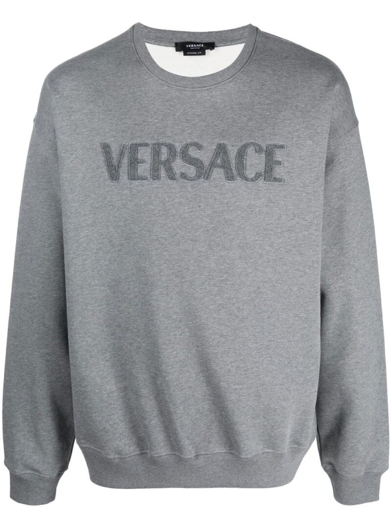 Versace  logo-embroidered jersey sweatshirt