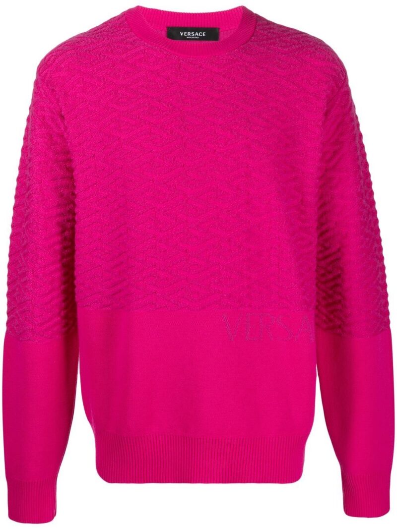 Versace  Greca knitted crew neck jumper