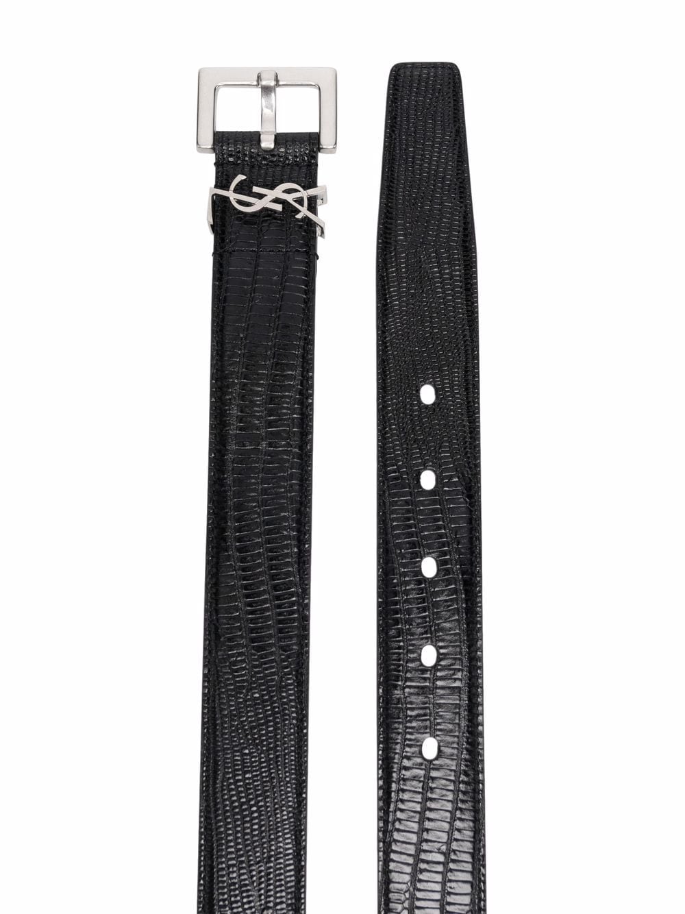 Saint Laurent croc-embossed leather belt