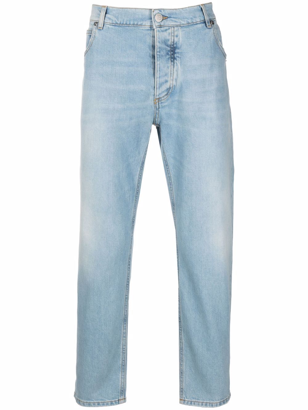 Balmain embossed-logo slim-cut jeans