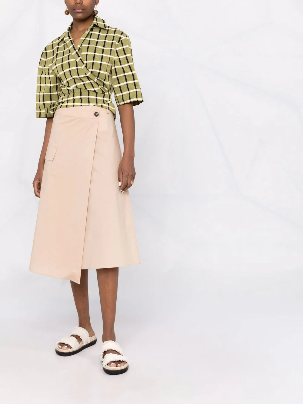 Woolrich  poplin A-line midi skirt