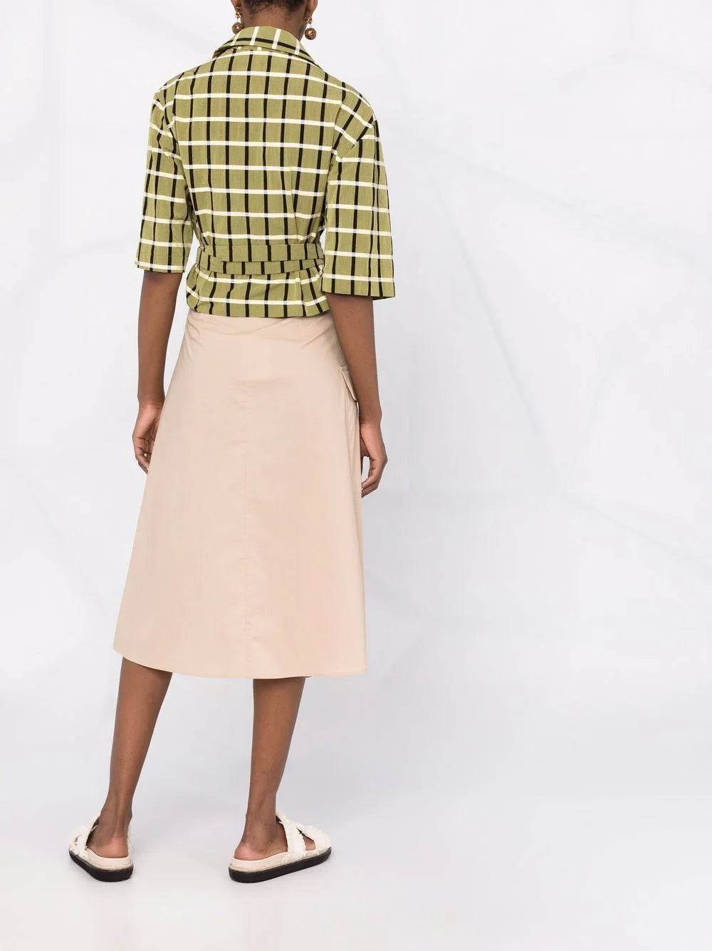 Woolrich  poplin A-line midi skirt