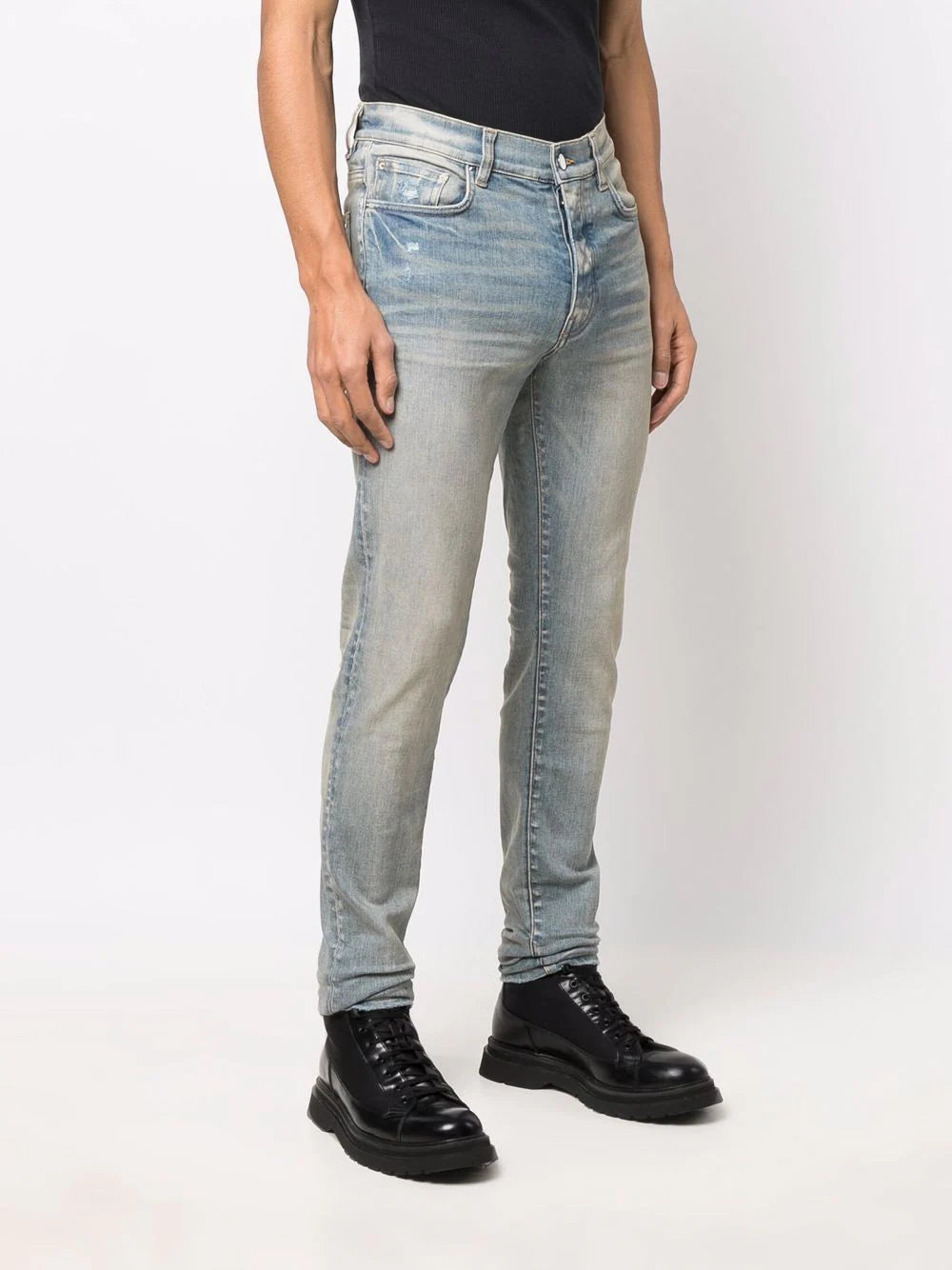 AMIRI  logo-patch stonewashed skinny jeans
