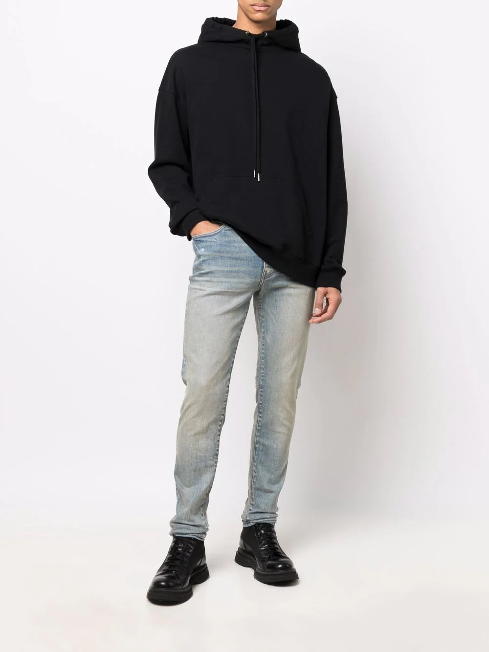 AMIRI  logo-patch stonewashed skinny jeans