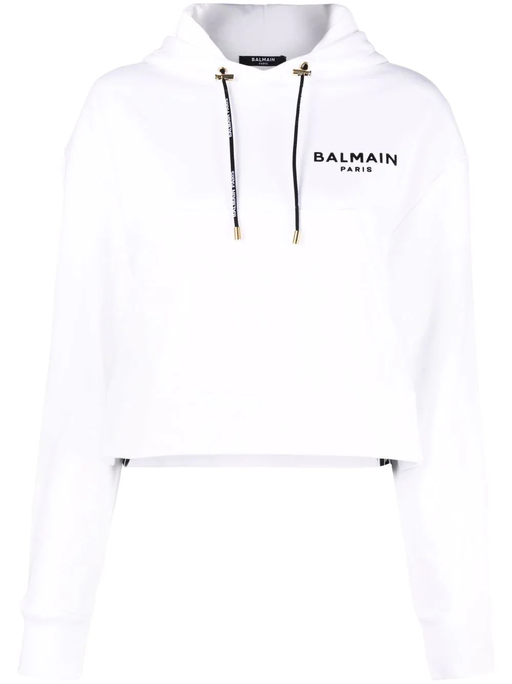 Balmain  logo-print cropped hoodie
