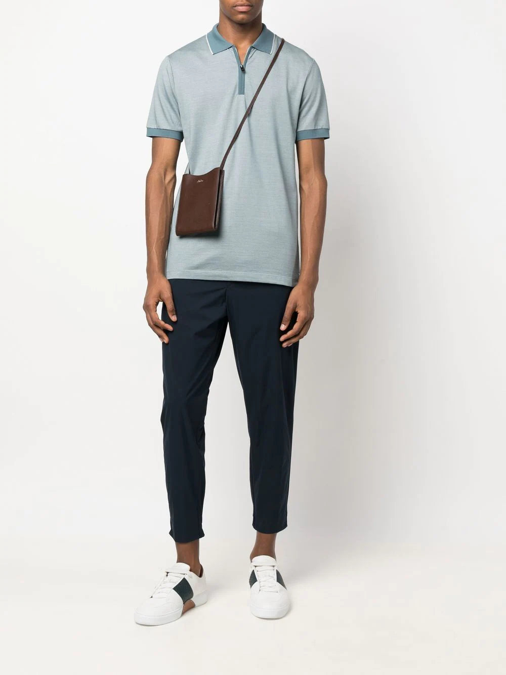 BOSS zipped short-sleeve polo shirt