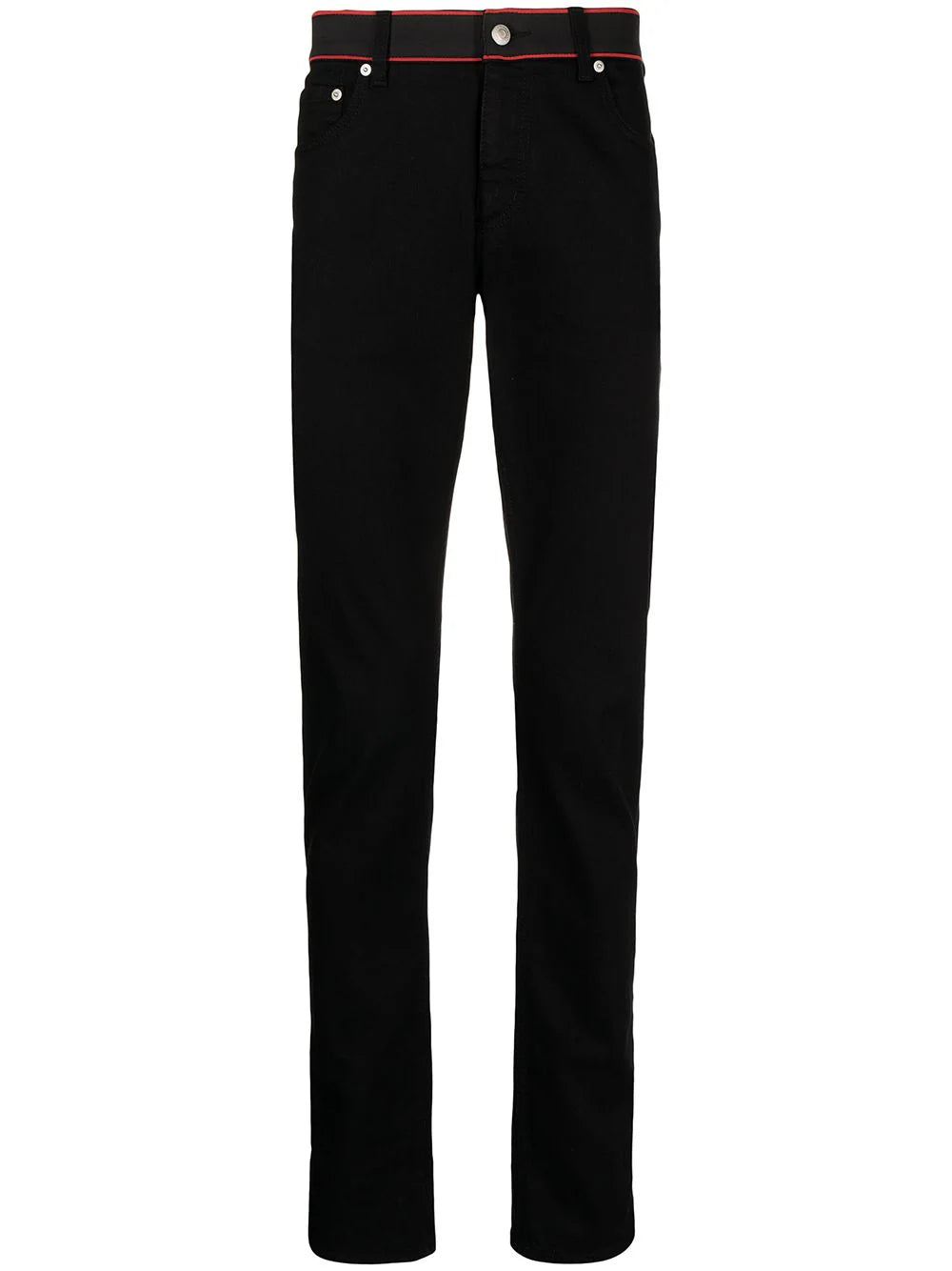 Alexander McQueen  contrasting waistband slim-fit jeans
