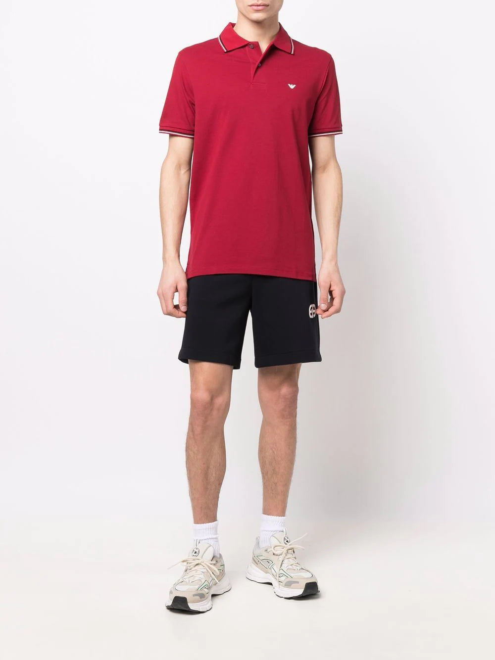 Emporio Armani logo embroidered polo shirt