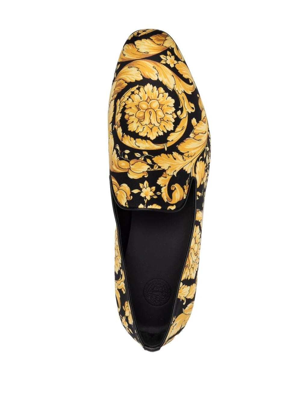 Versace  baroque-print silk loafers