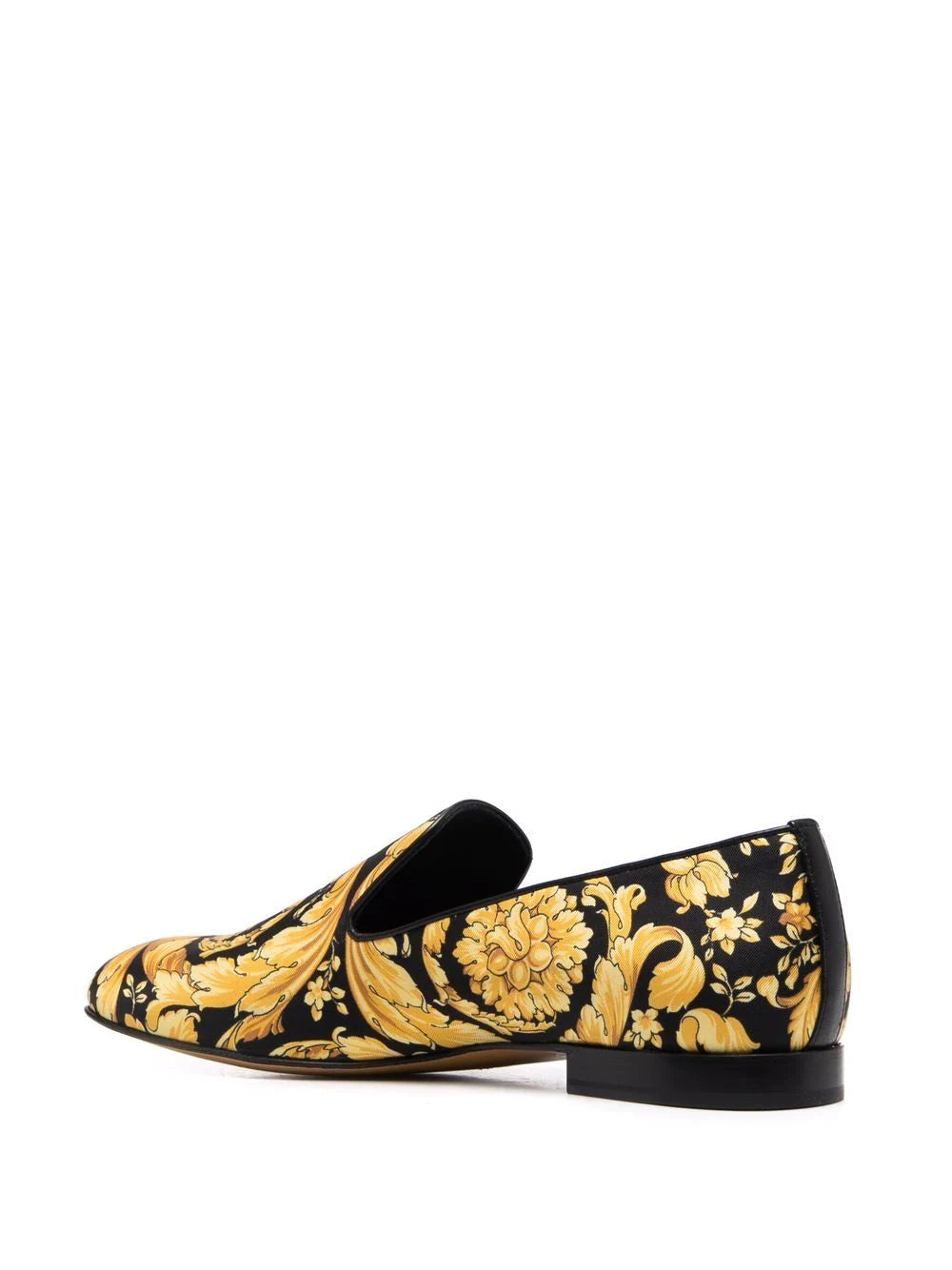 Versace  baroque-print silk loafers