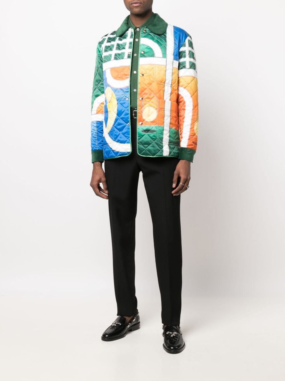 Casablanca graphic-print quilted shirt jacket