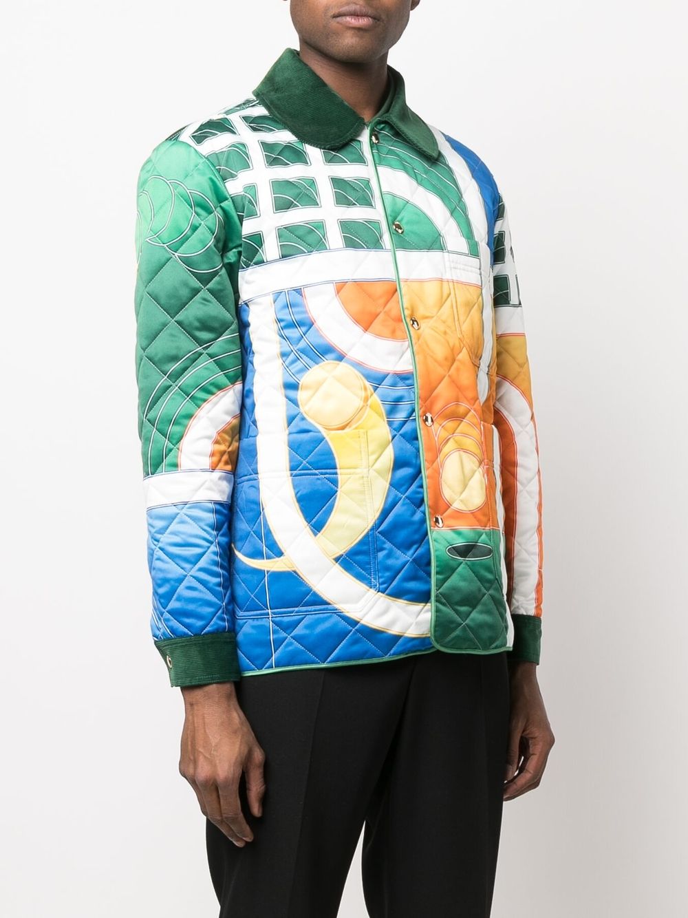 Casablanca graphic-print quilted shirt jacket