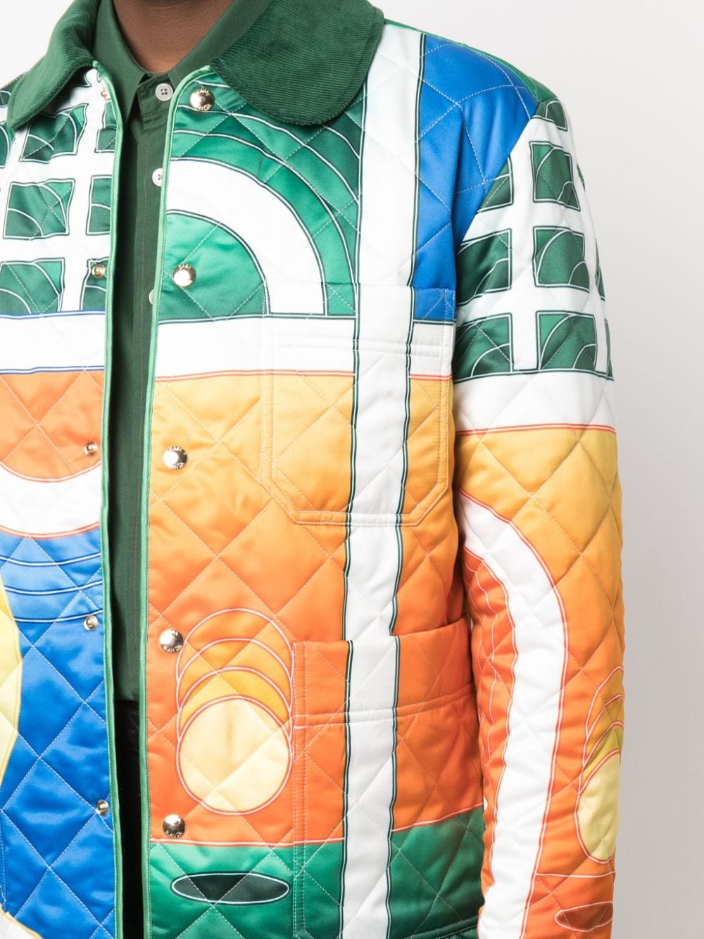 Casablanca graphic-print quilted shirt jacket