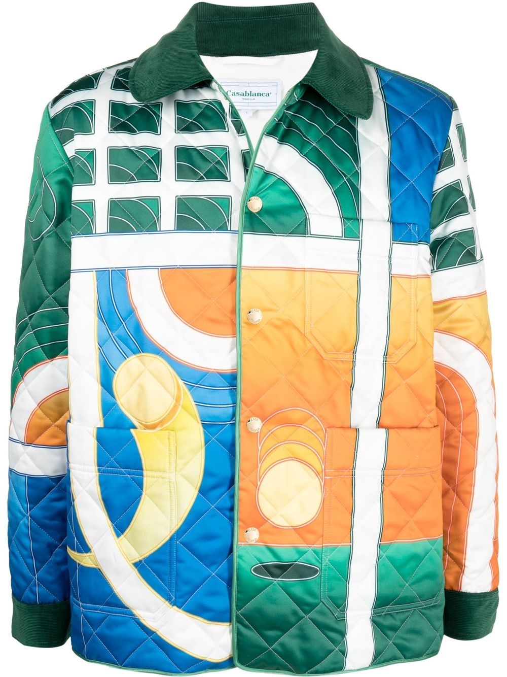 Casablanca graphic-print quilted shirt jacket