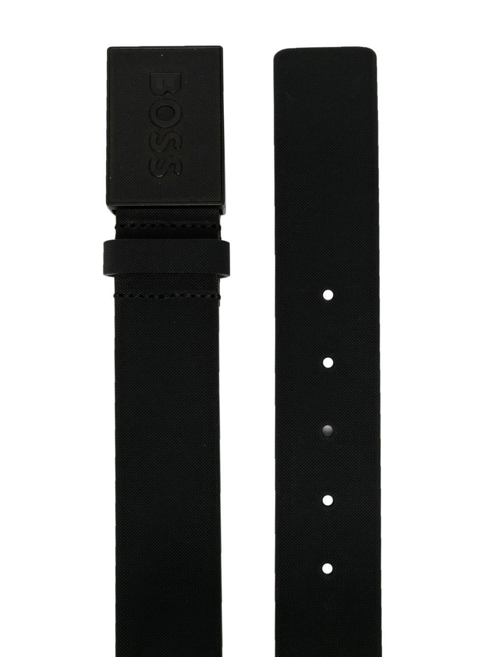 BOSS logo-plaque leather belt