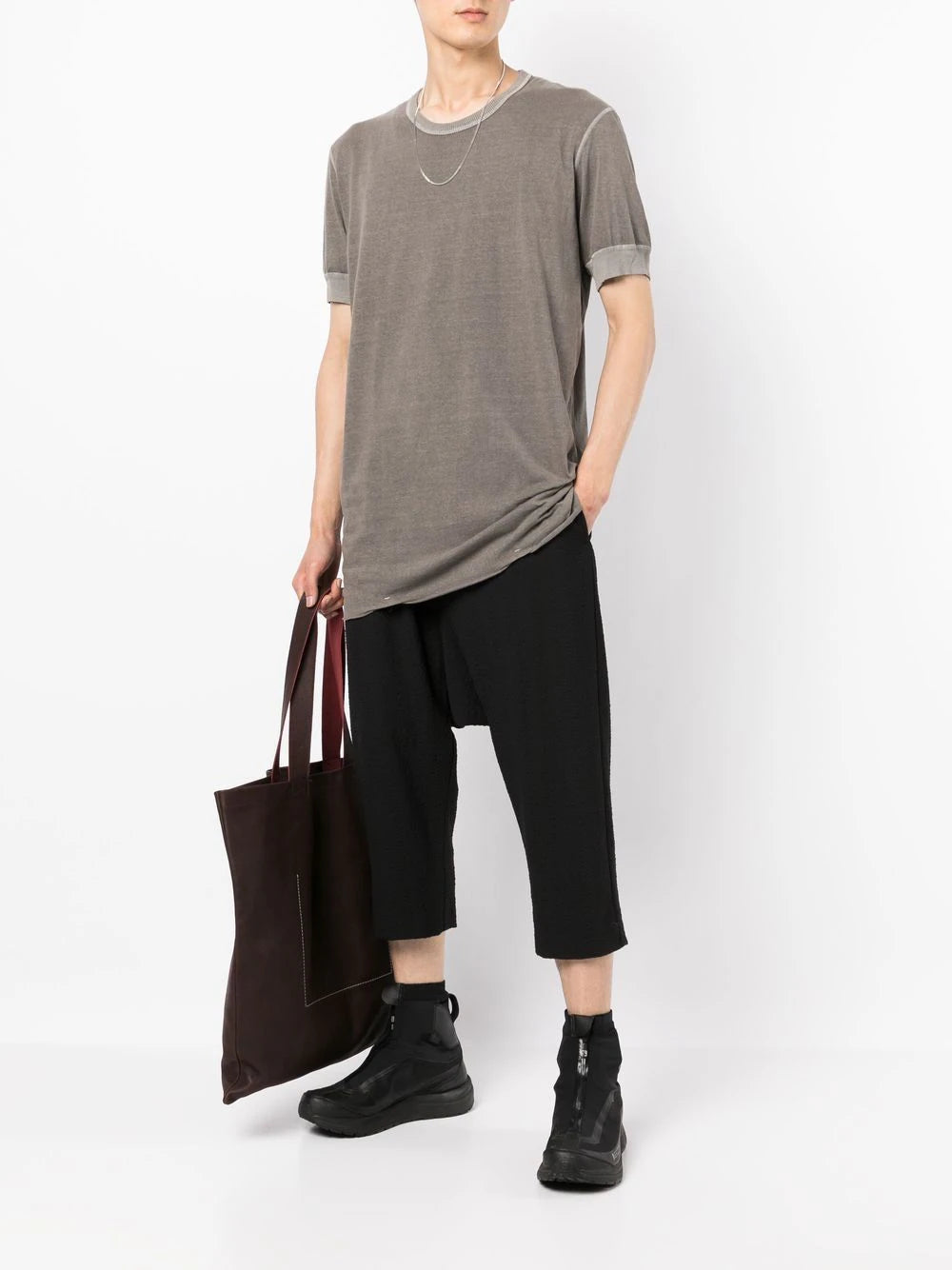 Boris Bidjan Saberi  two-tone cotton T-shirt
