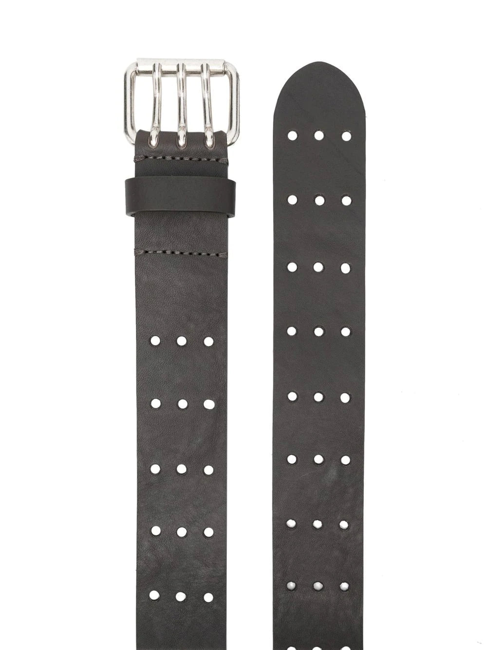 Diesel punched triple-prong buckle belt