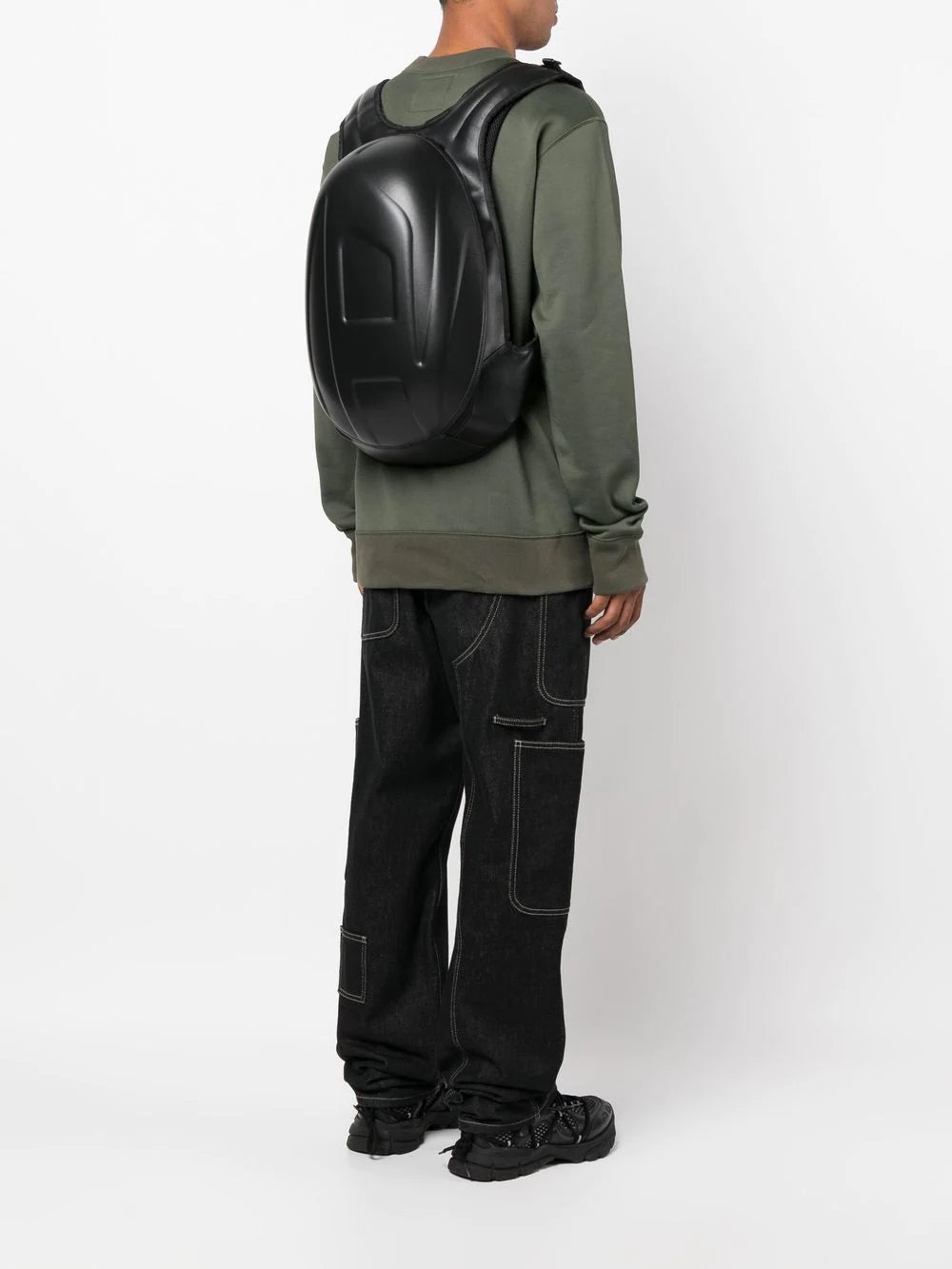 Diesel embossed-logo zipped backpack