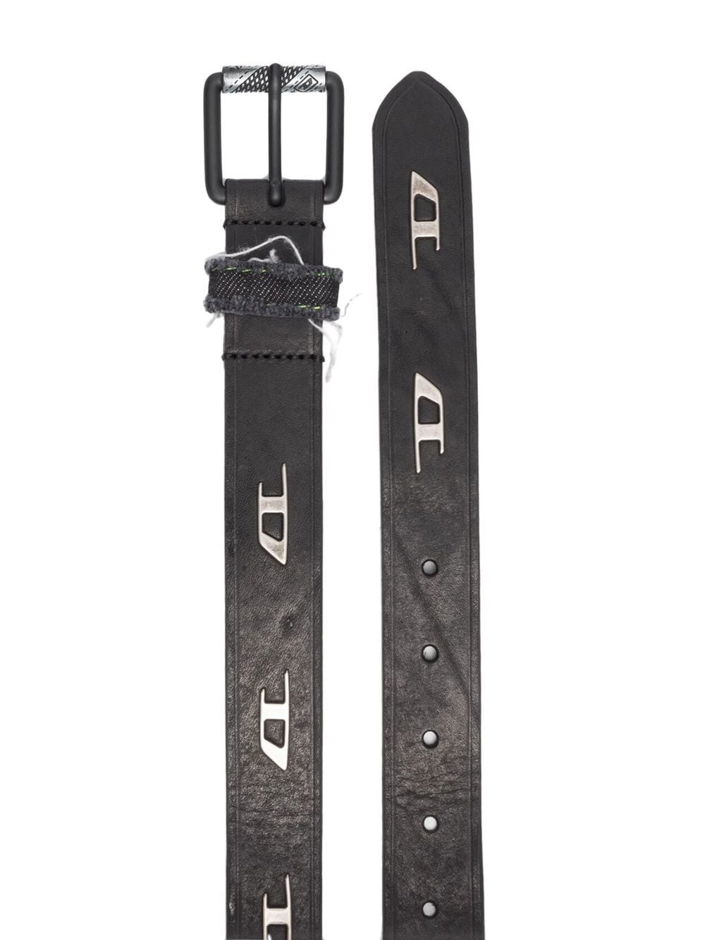 Diesel logo-studded leather belt