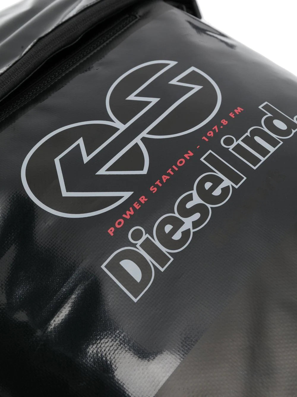 Diesel logo-print detail foldover backpack