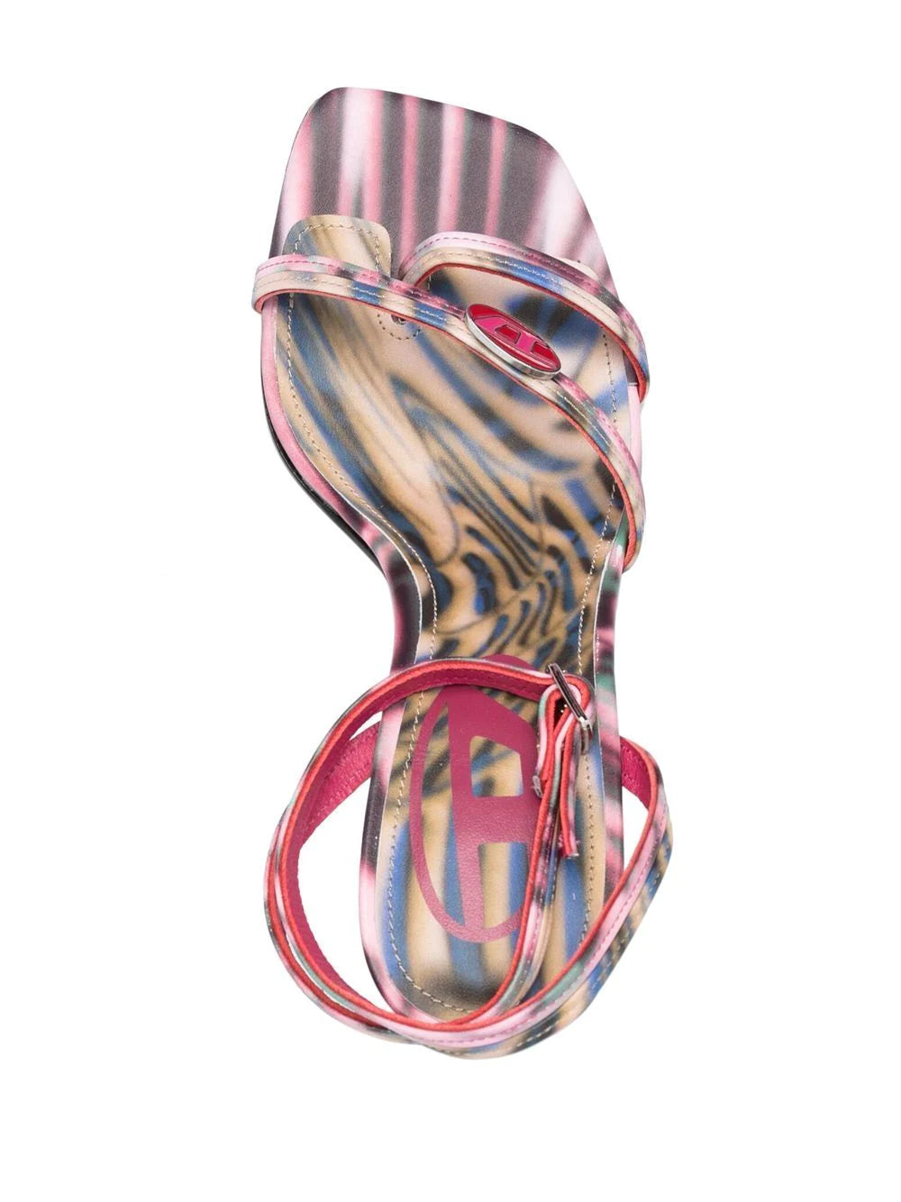 Diesel abstract-print 90mm heeled sandals