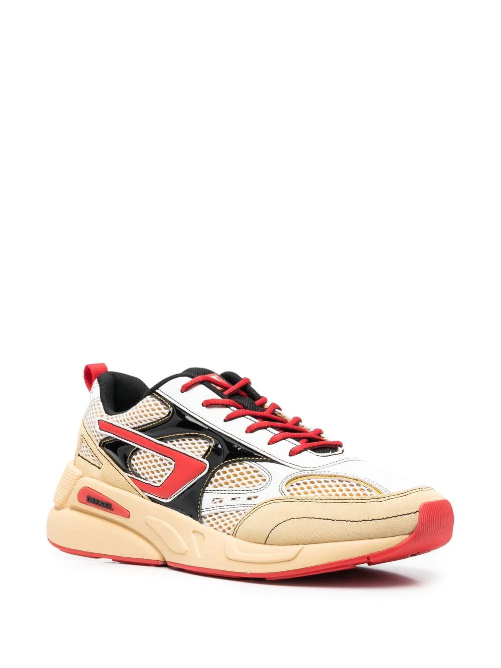 Diesel mesh-suede panelled sneakers