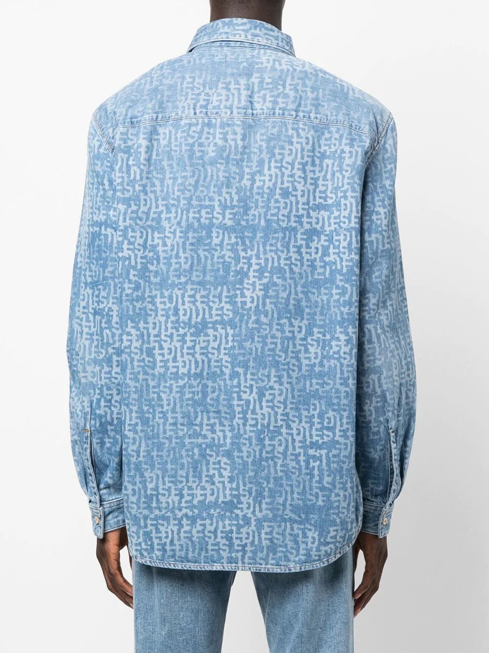 Diesel logo-print denim shirt