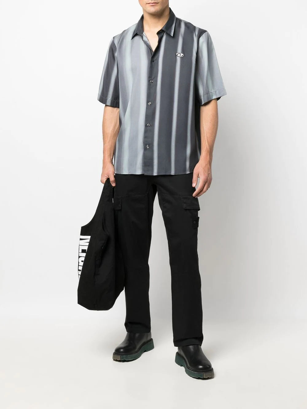 Diesel stripe-print short-sleeved shirt