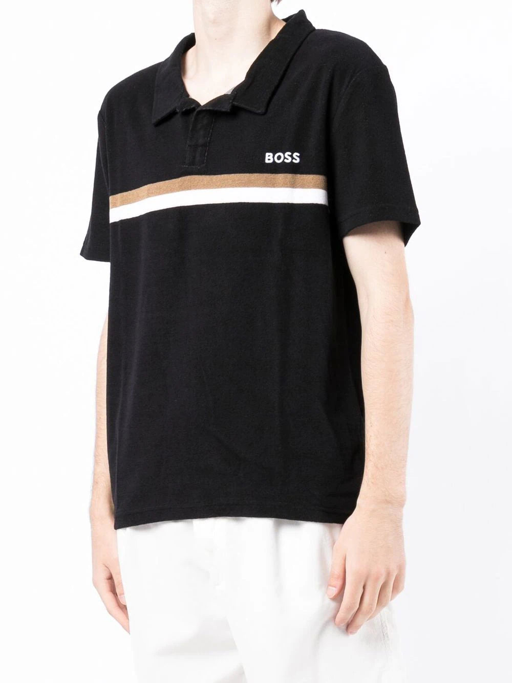 BOSS  embroidered-logo detail polo shirt