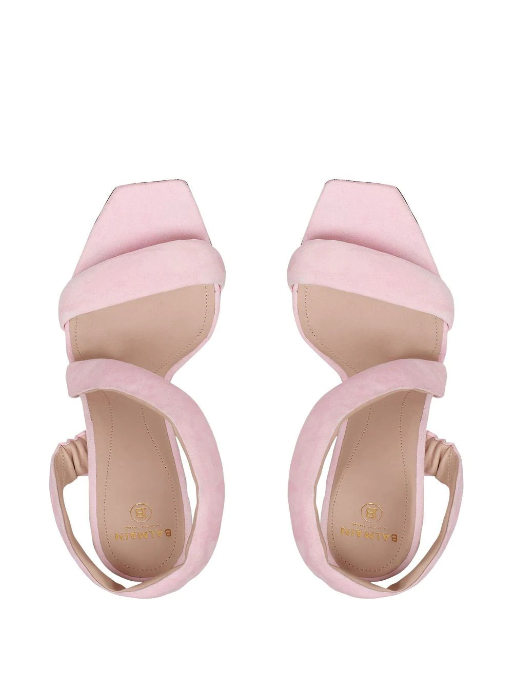 Balmain Moneta engraved-heel sandals