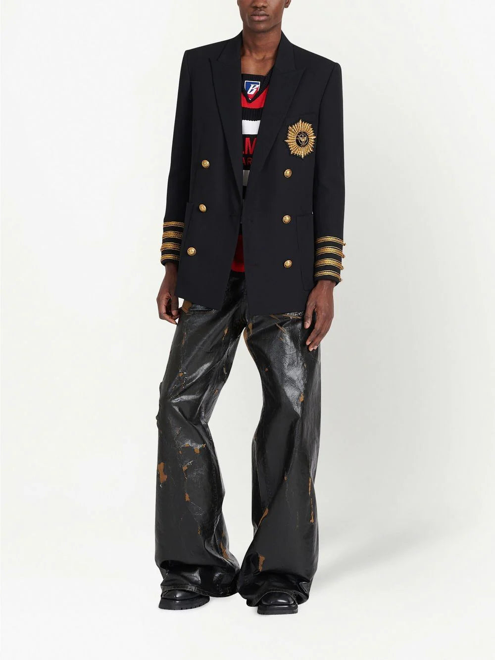 Balmain logo-appliqué double-breasted blazer - Image 2