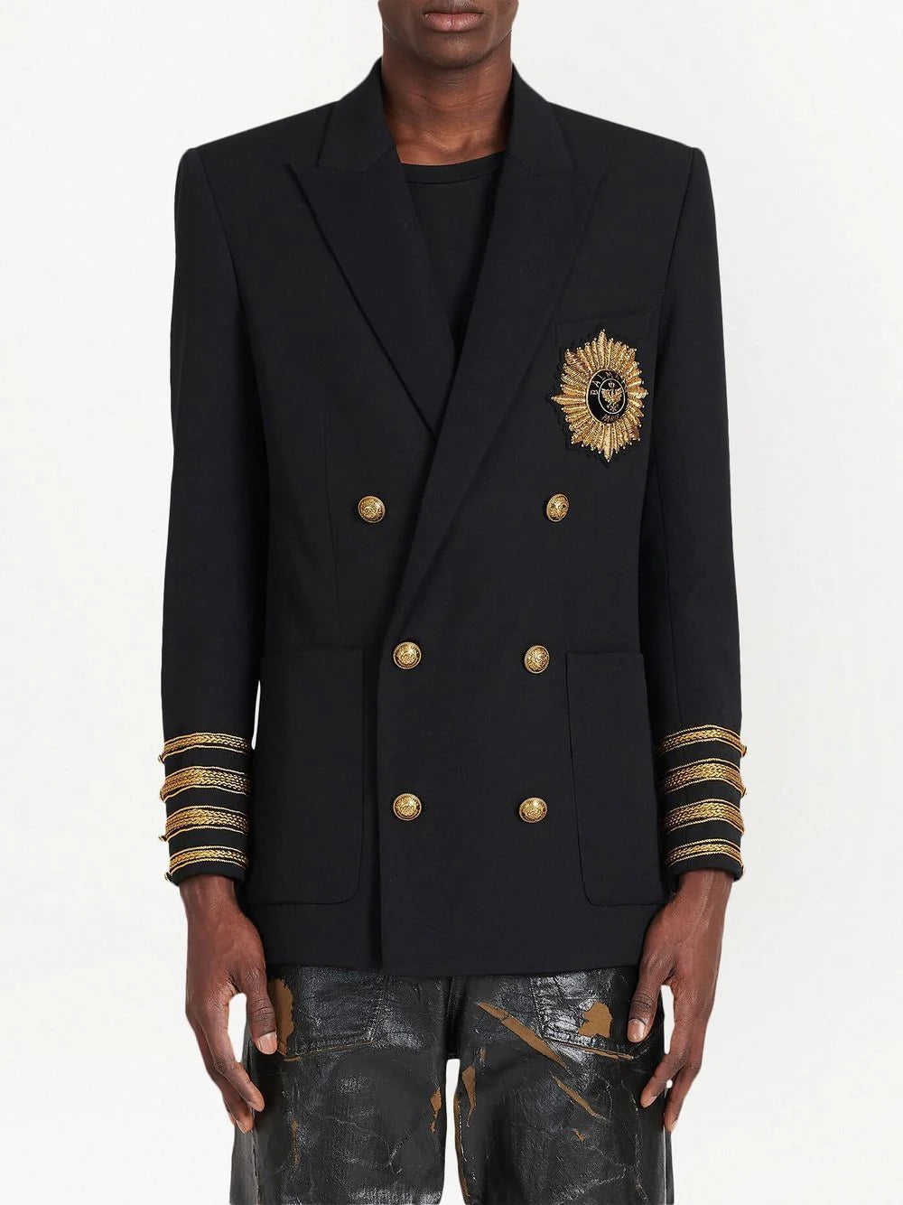 Balmain logo-appliqué double-breasted blazer - Image 3