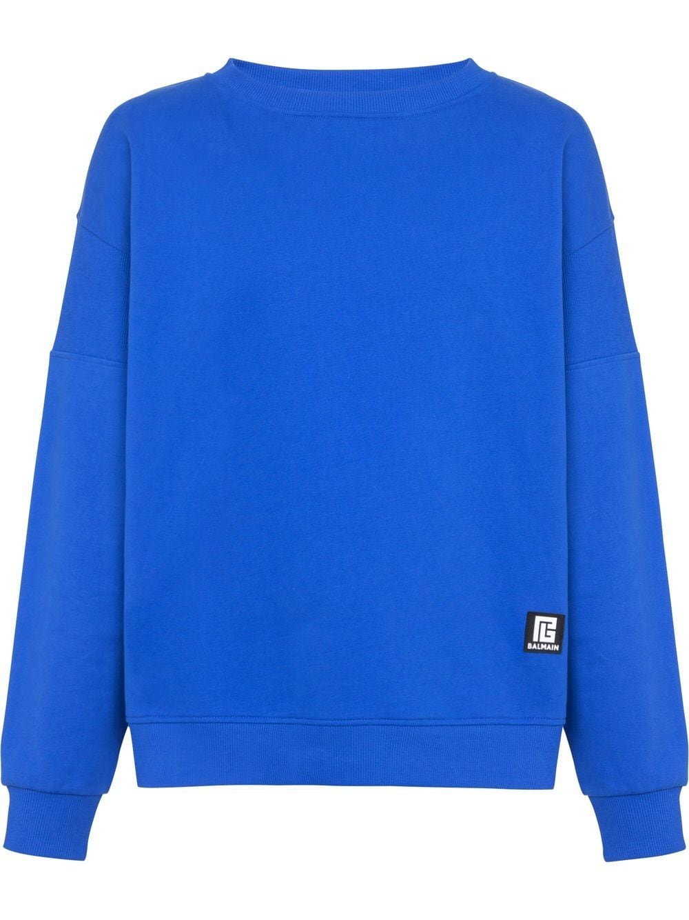 Balmain  logo-patch cotton sweatshirt