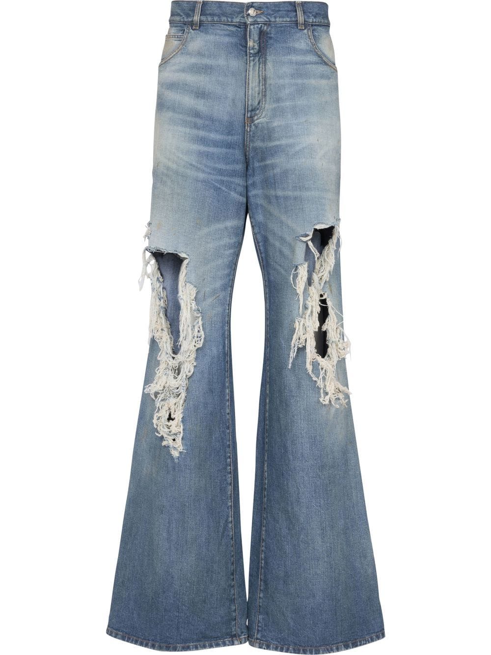 Balmain ripped faded flared bootcut jeans