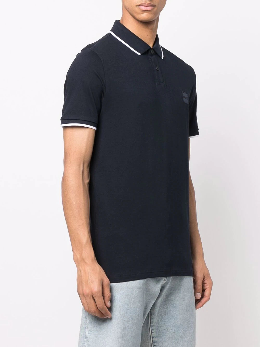 Boss logo embroidered polo shirt