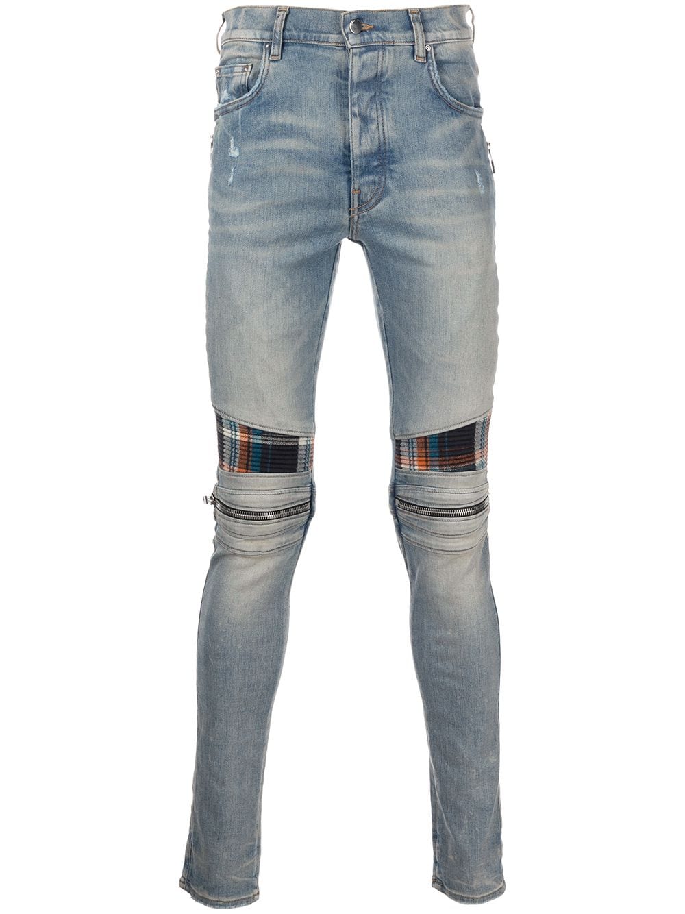 AMIRI  mid-rise contrasting-panel skinny jeans
