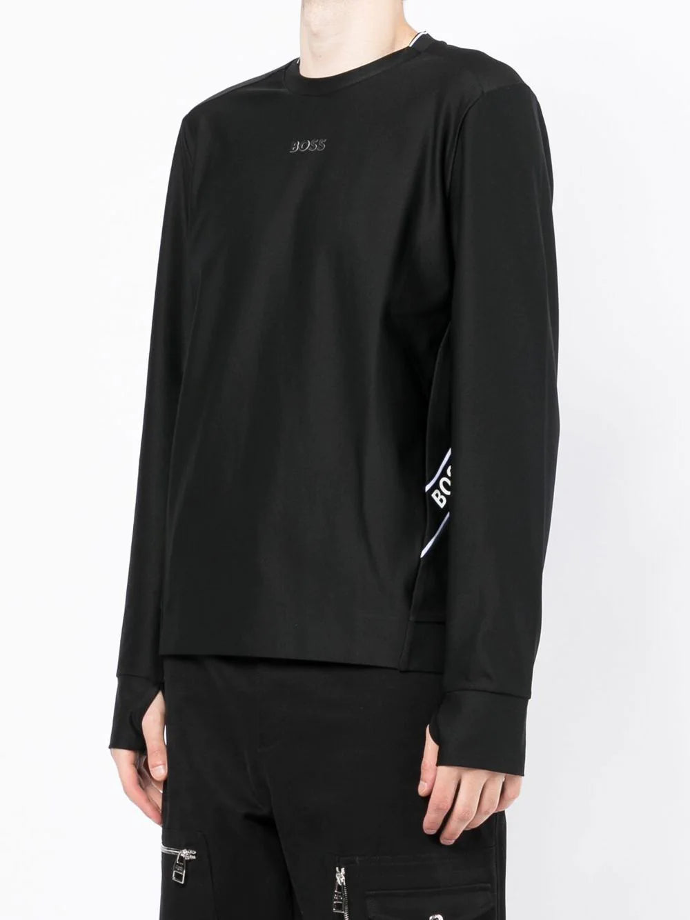 BOSS  logo-print crew neck sweatshirt