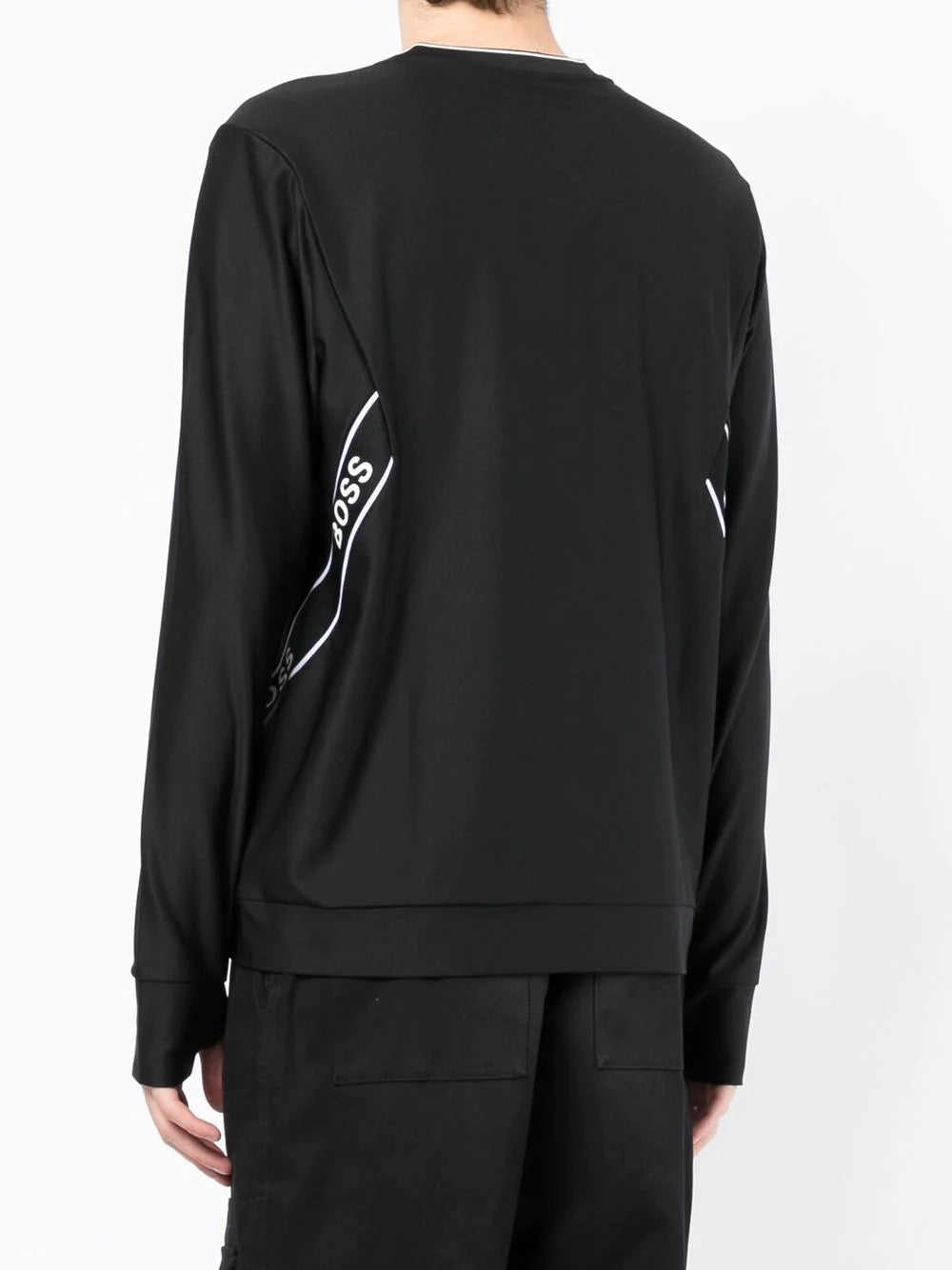 BOSS  logo-print crew neck sweatshirt