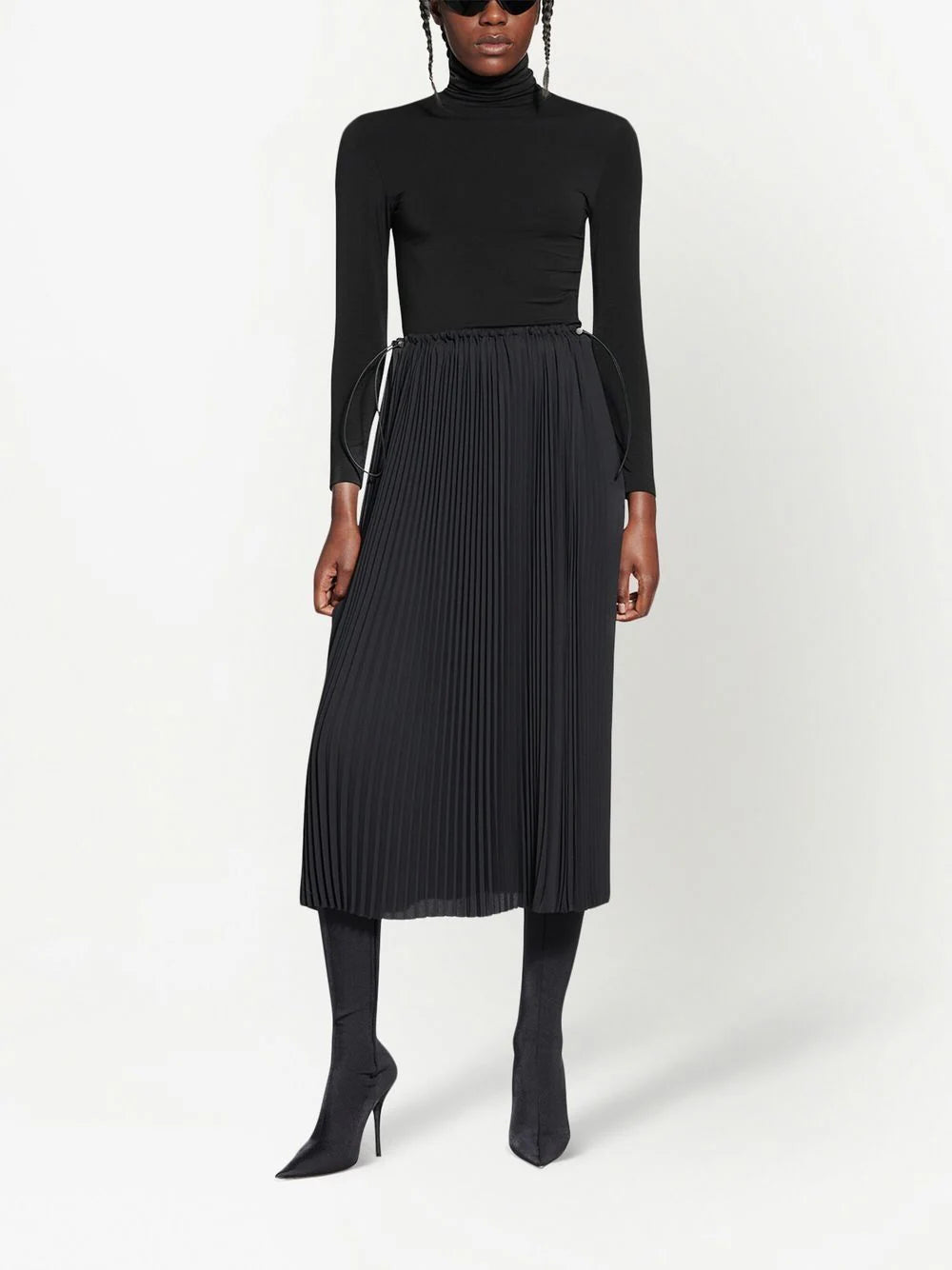 Balenciaga fully-pleated midi skirt