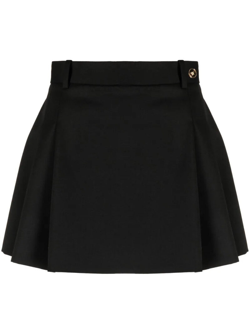 Versace  Medusa-button pleated mini skirt