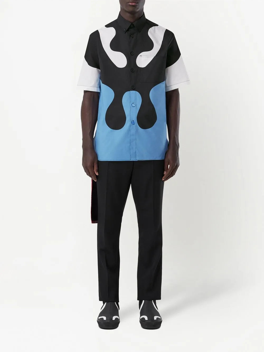 Burberry  abstract-print button-down cotton shirt