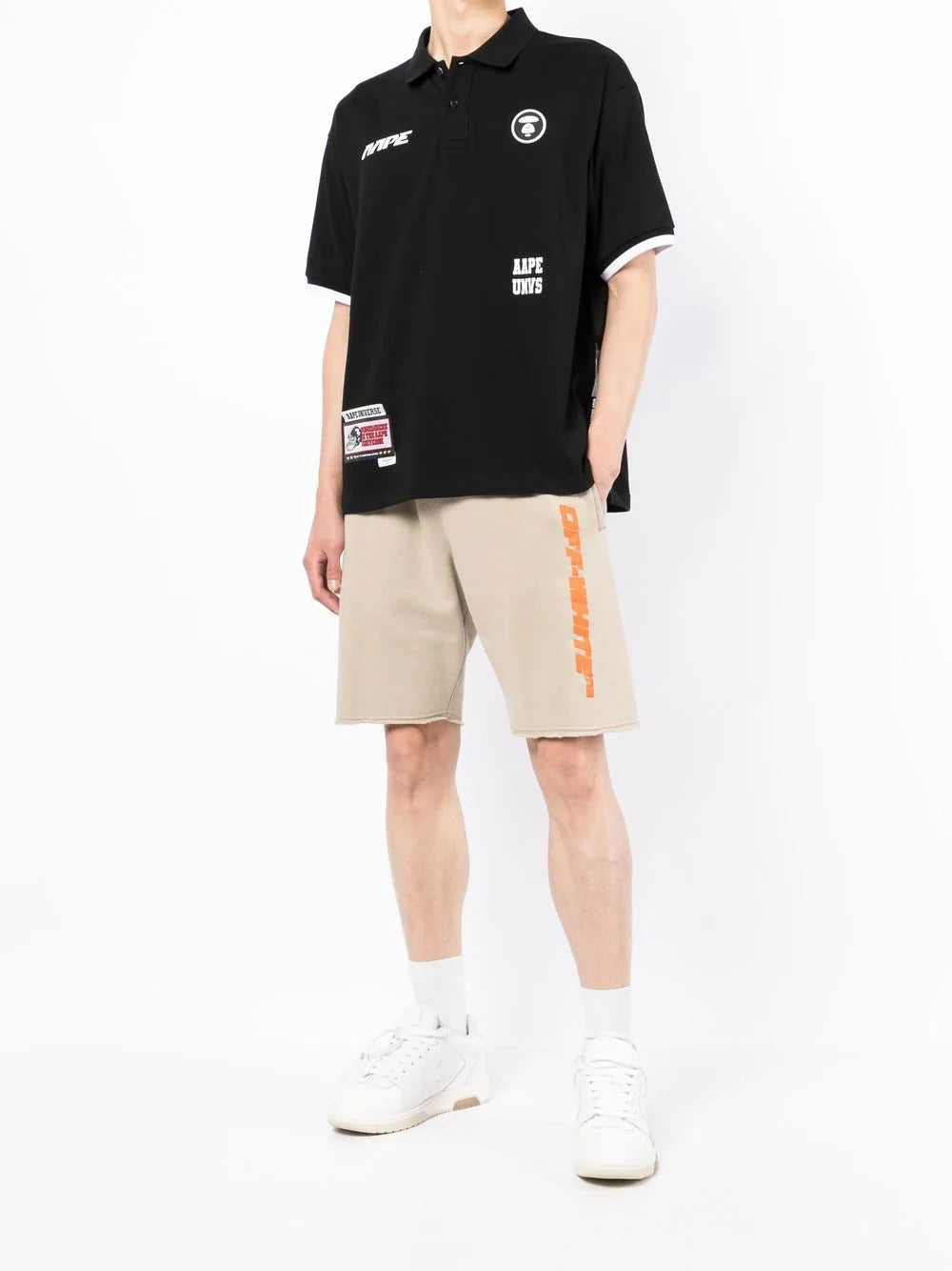 A Bathing Ape logo-patch polo shirt